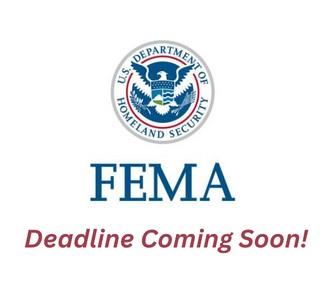 FEMA logo with text Deadline Coming Soon